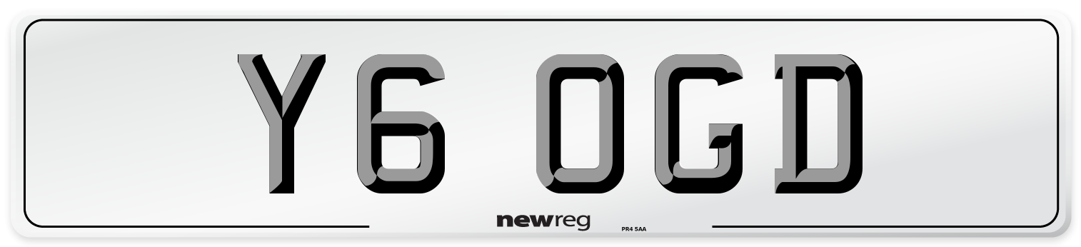 Y6 OGD Number Plate from New Reg